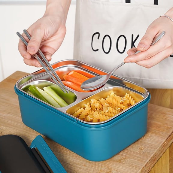 sruoe Bento Boxes, Bento Box for Lunch Clearance, Lunch Box Containers with Dividers, Leakproof Sealproof Bento Boxes Food Storage Containers, Fresh-Keeping Box for Home, Stainless Steel