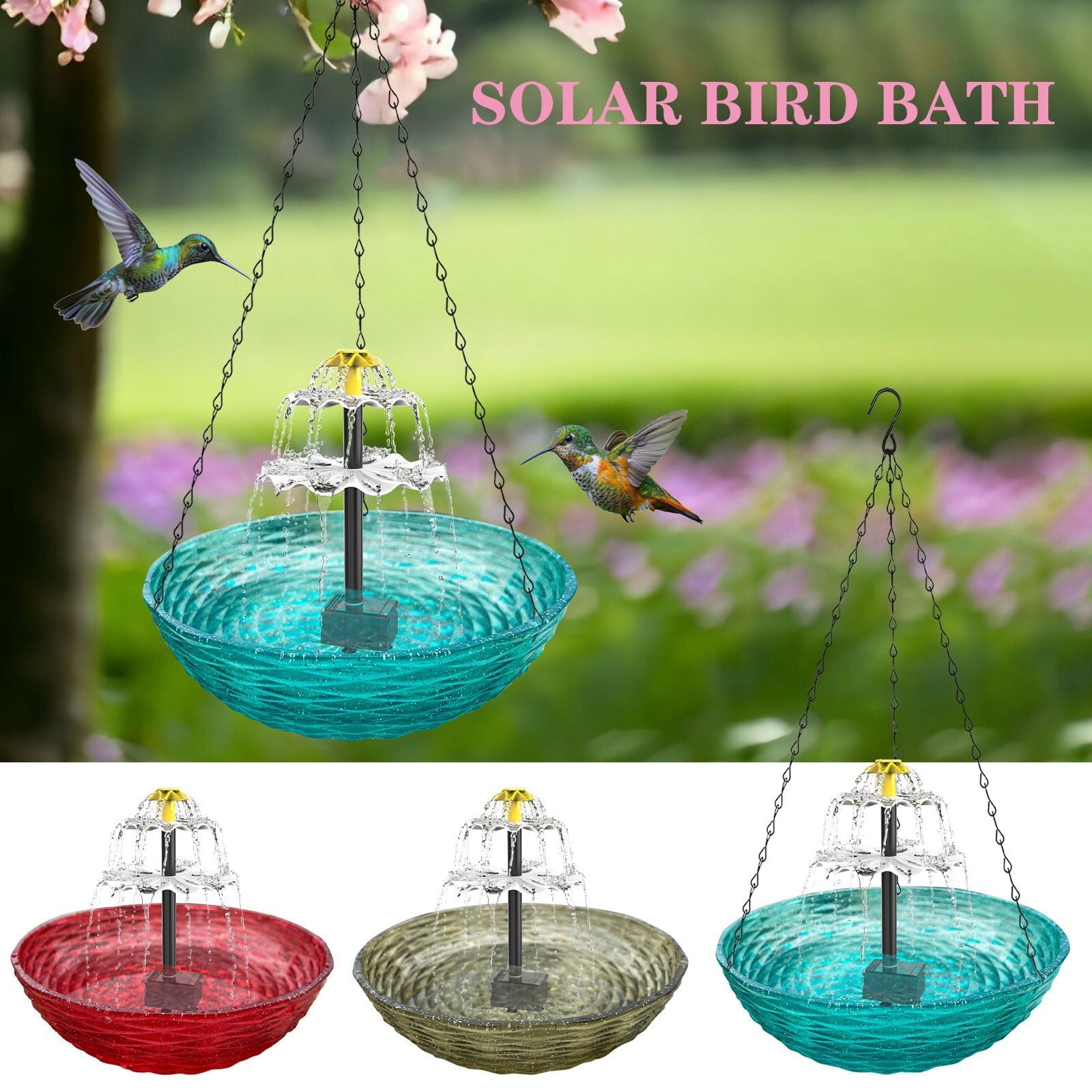 sruoe Bird Feeder, Hanging Bird Feeders Outdoor, Weatherproof Open Platform Bird Feeders, Decoration Wild Feeders for Outside, Garden, Patio, Yard, Deck, Plastic