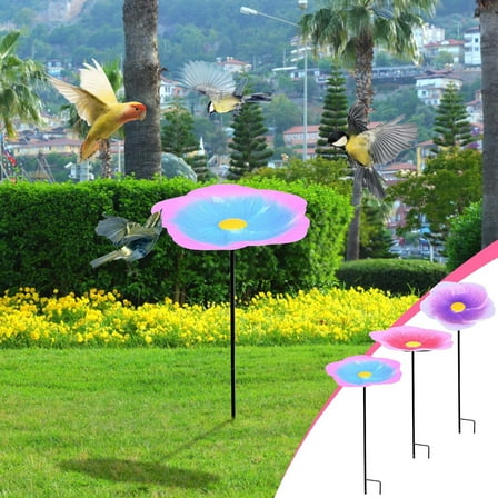 sruoe Bird Feeders, Bird Baths Outdoor, BirdBaths for the Garden, Feeder Tray, Natural Flowers Bowl Bird Bath for Outside, Patio, Iron