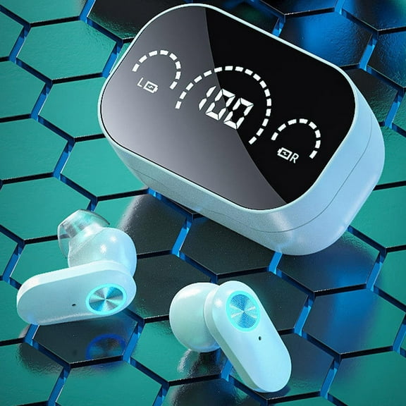 sruoe Bluetooth Wireless Earbuds, Headphones Wireless, Bluetooth Wireless Earbuds for Noise Cancelling, Wireless Earbuds with Charging Case, Sport Headphones Earbuds