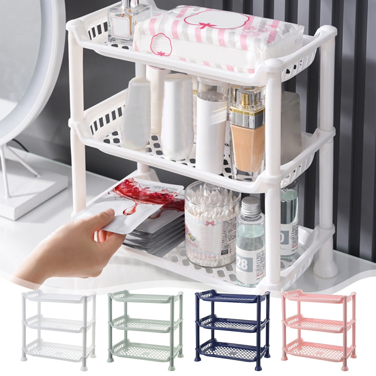 sruoe Cabinet Organizer 3 Tier, Kitchen Storage Rack, Kitchen Counter ...