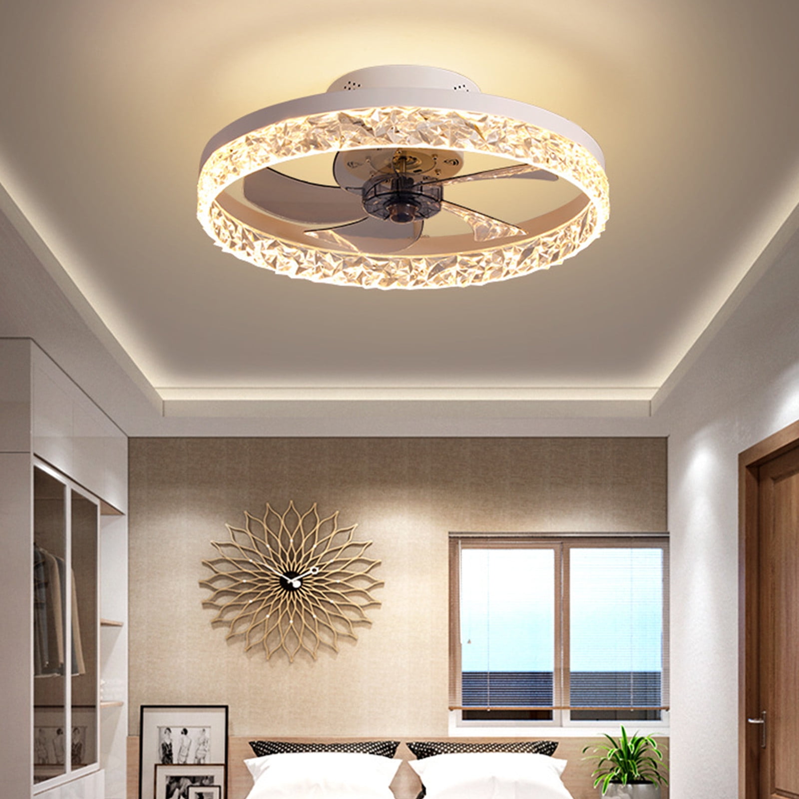 sruoe Ceiling Fan, Protable Ceiling Fan with Light Clearance, Indoor Ceiling Fan, Led Fan ...