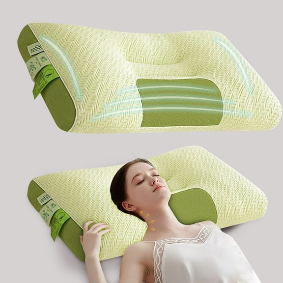sruoe Cervical Pillow for Neck Pain, Pillows for Bed Cervical Neck, Neck Pillow for Sleeping, Soft Portable Adjustable Breathable Ergonomic Neck Pillow, Pillows for Household, Student Dormitory