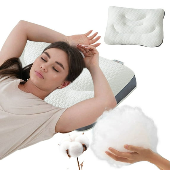 sruoe Cervical Pillow for Neck Pain, Pillows for Bed Cervical Neck, Neck Pillow for Sleeping, Soft Portable Adjustable Breathable Ergonomic Neck Pillow, Pillows for Household, Student Dormitory