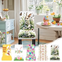 sruoe Chair Covers for Dining Room, Chair Seat Protector, Modern Washable Elastic Spandex Chair Slip Covers, Chair Protector Cover Seat for Home Party Hotel, Easter Chair Covers