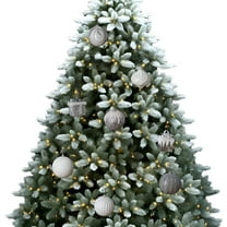 sruoe Christmas Ball Ornaments, Christmas Tree Ornament, Xmas Bulbs Decoration Set, Shatterproof Ornaments, Flocked Christmas Balls, Hanging Tree Ornament for Xmas Holiday Party Halloween Decor