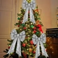 thumbnail image 1 of sruoe Christmas Bows, Christmas Tree Decorations, Christmas Tree Bows and Ribbons, Indoor Outdoor Tree Decoration, Hanging Christmas Bows for Wreaths, Tree Gift Present Decoration, Multicolor, 1 of 7