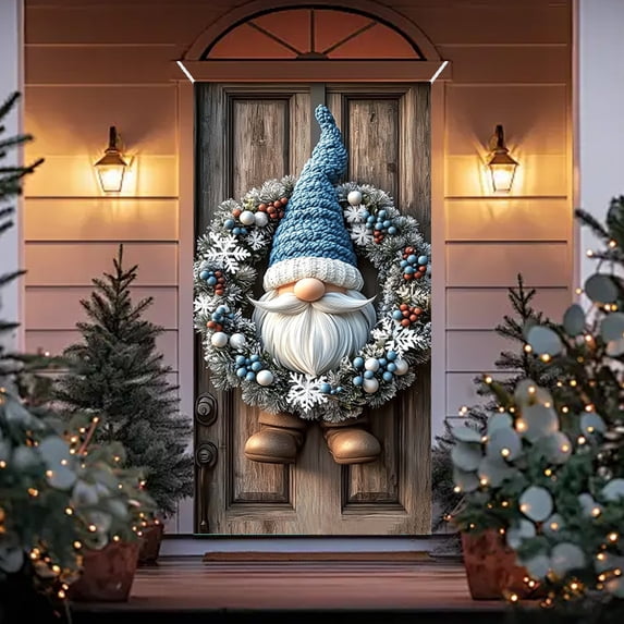 sruoe Christmas Door Cover, Door Cover, Christmas Door Decorations, Christmas Door Panel, Christmas Door Covering Outside, Door Decor Christmas, 35 X 71 Inch Christmas Front Door Cover for Christmas.