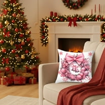 sruoe Christmas Pillow Cover, Christmas Pillow Case, 17x17 in Soft Flax Christmas Pillow Cover, Christmas Pillow Sham for Christmas Decoration, Decor Car Bed Sofa