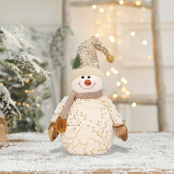 sruoe Christmas Tabletop Decorations Indoor Round Hat Snowman Holiday Winter Xmas Table Top Ornaments