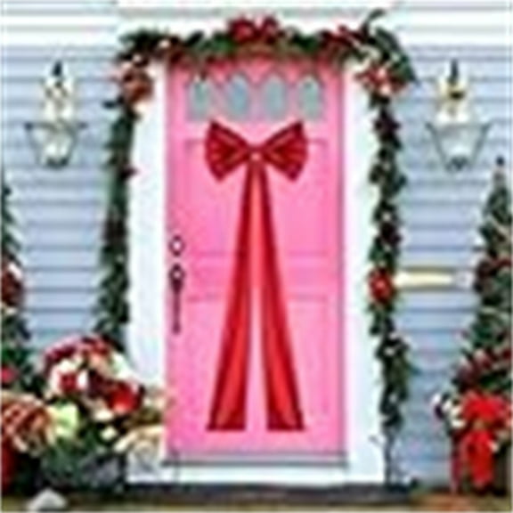 sruoe Christmas Tree Bow Decoration, Christmas Tree Topper, Velvet Bows for Christmas Tree, Gift Packag Bow Ribbon, Lightweight Hanging Christmas Bows for Home Front Door Party Decor, Red