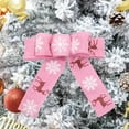 thumbnail image 1 of sruoe Christmas Tree Bow Decoration, Christmas Tree Topper, Velvet Bows for Christmas Tree, Gift Packag Bow Ribbon, Lightweight Hanging Christmas Bows for Home Front Door Party Decor, Pink, 1 of 6