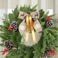 thumbnail image 1 of sruoe Christmas Tree Bows Ribbon, Christmas Tree Decorations Indoor, Xmas Tree Bowknot Ornaments, Wreath, Sequined Bow, Hanging Christmas Tree Topper for Wedding Holiday Party Decoration, Brown, 1 of 6