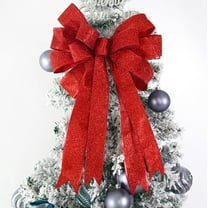 sruoe Christmas Tree Bows Ribbon, Christmas Tree Decorations Indoor, Xmas Tree Bowknot Ornaments, Wreath, Sequined Bow, Hanging Christmas Tree Topper for Wedding Holiday Party Decoration, Multicolor