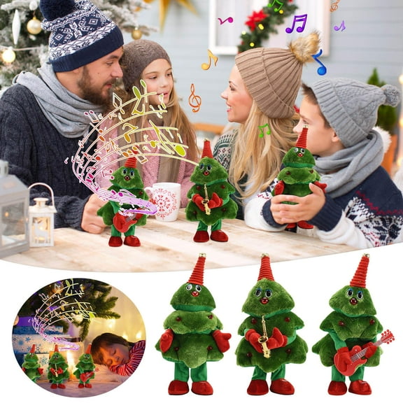 sruoe Christmas Tree, Christmas Trees Artificial Trees, Electric Plush Christmas Tree, Singing and Dancing, Realistic, Christmas Tree for Christmas Day, A Song