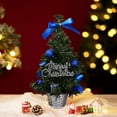 thumbnail image 1 of sruoe Christmas Tree, Christmas Trees Artificial Trees, Mini Christmas Tree, Realistic, Topiary, Classic Christmas Tree for Christmas Day, Blue, 11.8in, 1 of 6