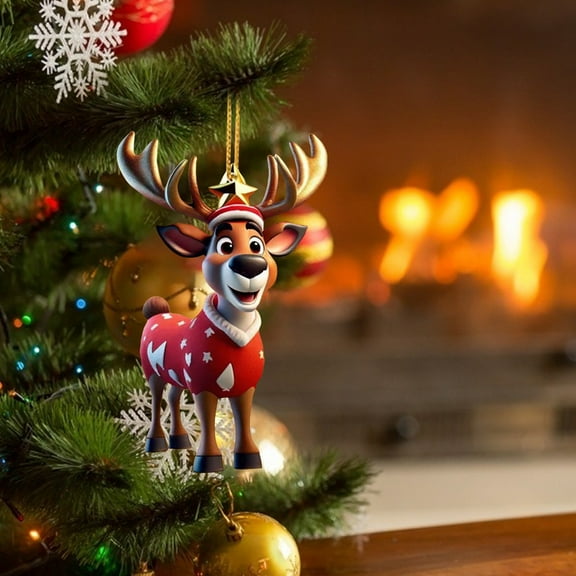 sruoe Christmas Tree Ornament Hanging Christmas Pendants Christmas Moose for Xmas Party Holiday Wedding Decoration