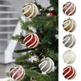 thumbnail image 1 of sruoe Christmas Tree Ornaments Balls, Christmas Ball Ornaments, Shatterproof Ornaments, Flocked Christmas Balls, Christmas Tree Hanging Baubles Ball for Party Holiday Decor, 1 of 5