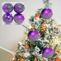 sruoe Christmas Tree Ornaments Balls, Christmas Ball Ornaments, Shatterproof Ornaments, Flocked Christmas Balls, Hanging Tree Ornament for Xmas Holiday Party Halloween Decor