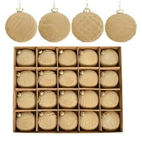 sruoe Christmas Tree Ornaments, Christmas Balls, Shatterproof Xmas Decoration, Ball Ornaments Set, Flocked Christmas Balls, Christmas Tree Hanging Baubles Ball for Party Holiday Decor