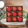 thumbnail image 1 of sruoe Christmas Tree Ornaments, Christmas Balls, Shatterproof Xmas Decoration, Ball Ornaments Set, Flocked Christmas Balls, Christmas Tree Hanging Baubles Ball for Party Holiday Decor, 1 of 5