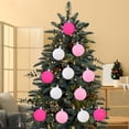 thumbnail image 1 of sruoe Christmas Tree Ornaments, Christmas Balls, Shatterproof Xmas Decoration, Ball Ornaments Set, Flocked Christmas Balls, Hanging Tree Ornament for Xmas Holiday Party Halloween Decor, 1 of 6