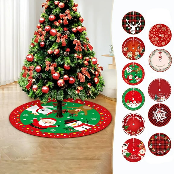 sruoe Christmas Tree Skirts, Christmas Tree Skirts for Girls, Vintageo, Classic, Brushed Christmas Tree Skirt for Christmas Day Decoration