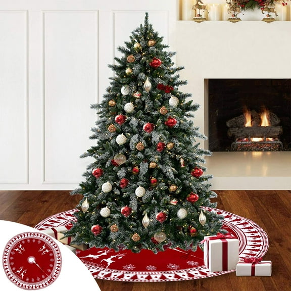 sruoe Christmas Tree Skirts, Christmas Tree Skirts for Girls, Vintageo, Classic, for Christmas Day Decoration,37in