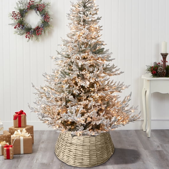 sruoe Christmas Tree Skirts, Christmas Tree Skirts for Girls, Vintageo, Classic, for Christmas Day Decoration, White
