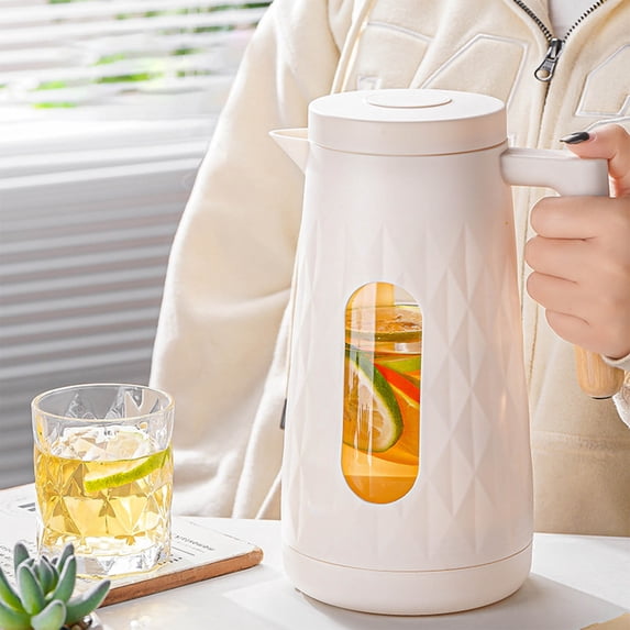 sruoe Cold Water Kettle, Juice Pitcher with Lid, Gallon Pitcher, Clear Water Pitchers, Lemonade Pitcher with Spout, High Capacity Cold Water Pot, Water Filter Pitcher, Juice Jug, Glass