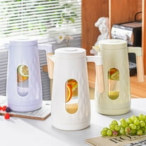 sruoe Cold Water Pitcher, Beverage Pitcher with Lid, Leak Proof Water Pitcher, Cold Brew Pitcher, Transparent Bottle, Tea Fruit Lemonade Drink Containers for Kitchen Home Party Bar Wedding, Glass