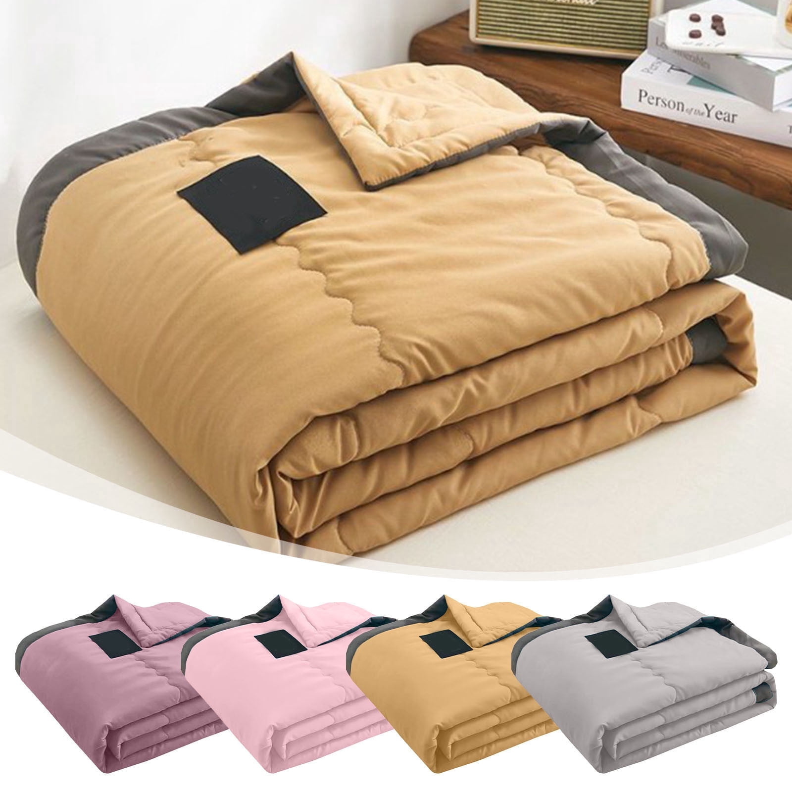 sruoe Cooling Queen Quilt 78"x90", Washed Cotton Summer Quilt, Double Sided Cold Effect Bed Quilt for Hot Sleepers, Breathable Quilt Blanket for Bed Couch Sofa, Machine Washable