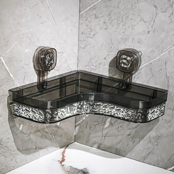 sruoe Corner Shower Organizer Clearance, Bathroom Shelf Organizer, Wall Mount Suction Cup Bathroom Storage Rack, No Drilling Over The Shower Head Caddy