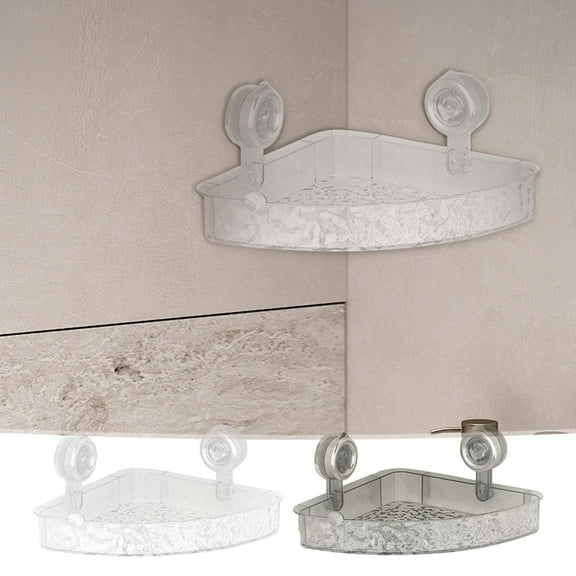 sruoe Corner Shower Organizer Clearance, Bathroom Shelf Organizer, Wall Mount Suction Cup Bathroom Storage Rack, No Drilling Over The Shower Head Caddy