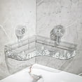 thumbnail image 1 of sruoe Corner Shower Organizer Clearance, Bathroom Shelf Organizer, Wall Mount Suction Cup Bathroom Storage Rack, No Drilling Over The Shower Head Caddy, 1 of 6