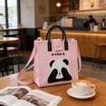 thumbnail image 1 of sruoe Cute Panda Print Polyester Tote Bag, Mini Square Tote with Soft Rubber Handles, Lightweight Reusable Handbag for Daily Errands, Shopping and Casual Outings, 1 of 6
