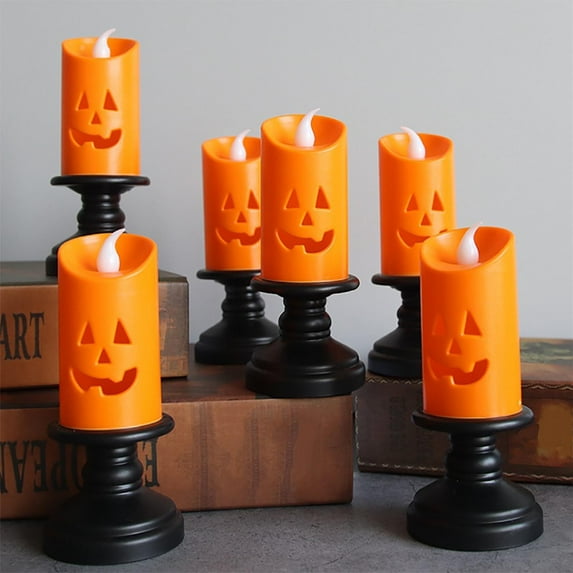 sruoe Decoration LED Candle Light, Flameless Candles, Flickering Fake Candles, Pumpkin Lantern Electronic Candle, Electric Tea Candles for Halloween, Christmas, Holiday, Anniversary, Wedding, Party