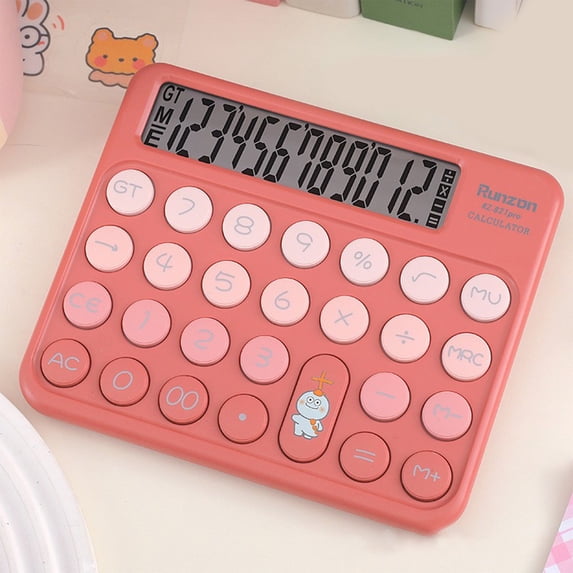 sruoe Desktop Calculator, 12 Digit, Scientific Calculators, Mechanical Switch Calculator, Large Display and Keys Button Basic Calculators, Portable Financial Calculator for S-Chool, Office