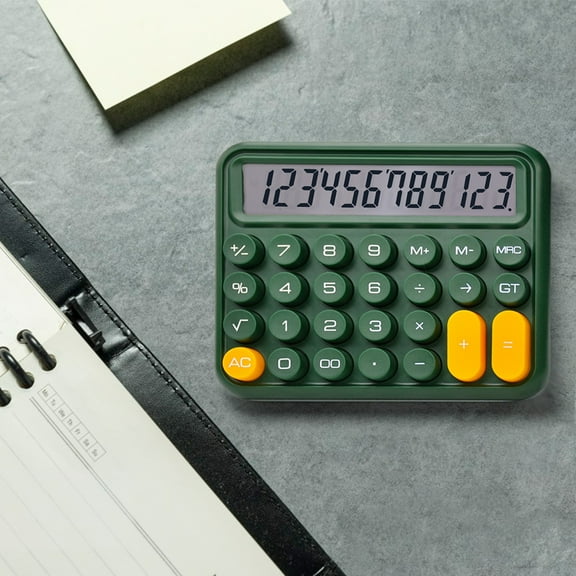 sruoe Desktop Calculator, 12 Digit, Scientific Calculators, Mechanical Switch Calculator, Large Display and Keys Button Basic Calculators, Portable Financial Calculator for S-Chool, Office