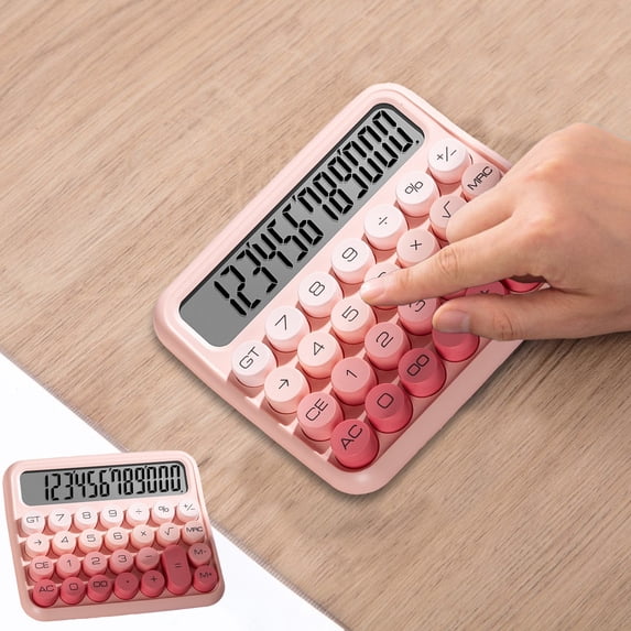 sruoe Desktop Calculator, 12 Digit, Scientific Calculators, Mechanical Switch Calculator, Large Display and Keys Button Basic Calculators, Portable Financial Calculator for S-Chool, Office
