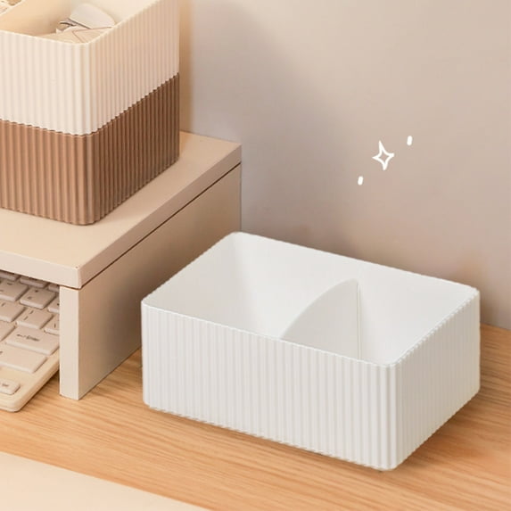 sruoe Desktop Storage Box, Desk Organizer Office Accessories, Make Up Desk Cosmetic Storage Box, Classic Office Supplies, Countertop Organizers for Bedroom, Bathroom Table Top Storage Box Sundry