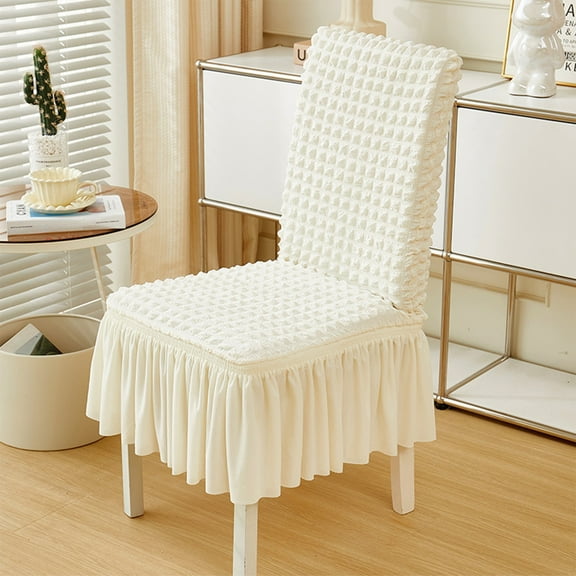 sruoe Dining Chair Covers, Chair Slipcovers Seat Protector, Removable Washable Seat Cover, Chair Cover with Skirt, Stretch Soft Dining Chair Slipcover for Living Room, Kitchen
