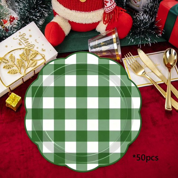 sruoe Dinner Plates, Party Dinner Plates, Individual Dinner Plates, Deep Dinner Plate, Single Dinner Plate, Modern Plate, Disposable Dinner Plates, 50pcs