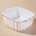 thumbnail image 1 of sruoe Draining Basket, 2 In 1 Container with Draining Basket, Fruit Vegetable Wash Basket, Kitchen Double Layered Drain Basket Bowl Washing Colander, Basket for Hosehold, Living Room, Plastic, 1 of 5