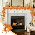 thumbnail image 1 of sruoe Fall Garland Maple Leaf, Halloween Decoration, Artificial Leaf Garland Rattan, Pumpkin Maple Leaf GarlandHome Halloween Christmas Party Fireplace Decoration, 1 of 7