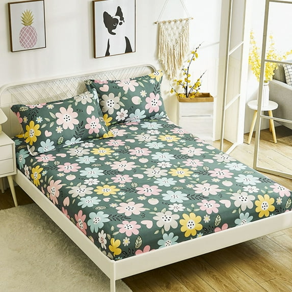 sruoe Fitted Sheet Non-Standard, Size Fitted Bed Sheet, Mattress Protector Cover, Solid Color Extra Soft Comfortable Brushed Microfiber Fitted Sheets, Bottom Sheet for Bed, Hotel Bedding, Green