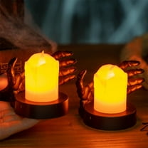 sruoe Flameless Candles, Wick Flameless Candle, Electronic Candles, Indoor Tabletop Decor, Battery Operated Flameless Lanterns, Candle Light for Halloween Christmas Party Holiday Decor