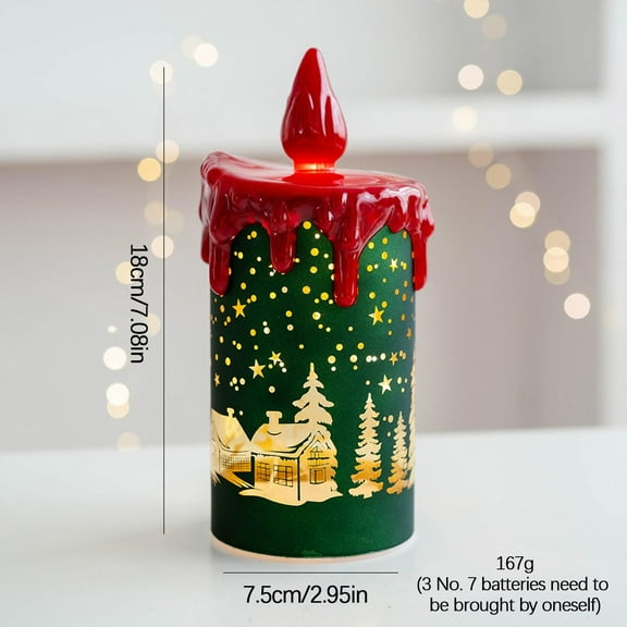 sruoe Flameless Candles, Wick Flameless Candle, Electronic Candles, Indoor Tabletop Decor, Christmas Tree Candle Lights Wind Lights, Candle Light for Halloween Christmas Party Holiday Decor