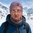 thumbnail image 1 of sruoe Funny Old Lady Ski Mask, Realistic Human Face Print Balaclava, 3D Printed Full Neck Gaiter, Novelty Winter Face Cover for Skiing Snowboarding Moto Outdoor Costume Parties Funny Holiday Gifts, 1 of 5
