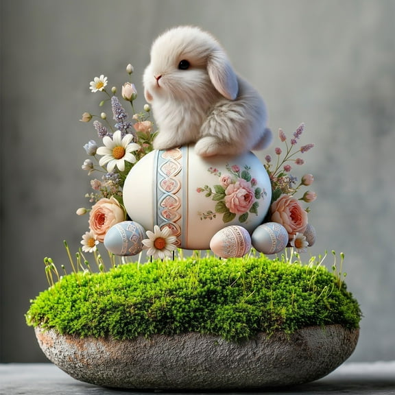 sruoe Garden Decoration Ground Insert, Fairy Garden Stakes, Garden Statues, Easter Garden Pile, Fairy Flower Pot Decor, Decorative Yard Stakes, Ground Insert Potted, Figurines for Patio Home